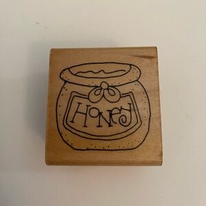 JRL Design Bear Necessities Honey Pot rubber stamp EUC